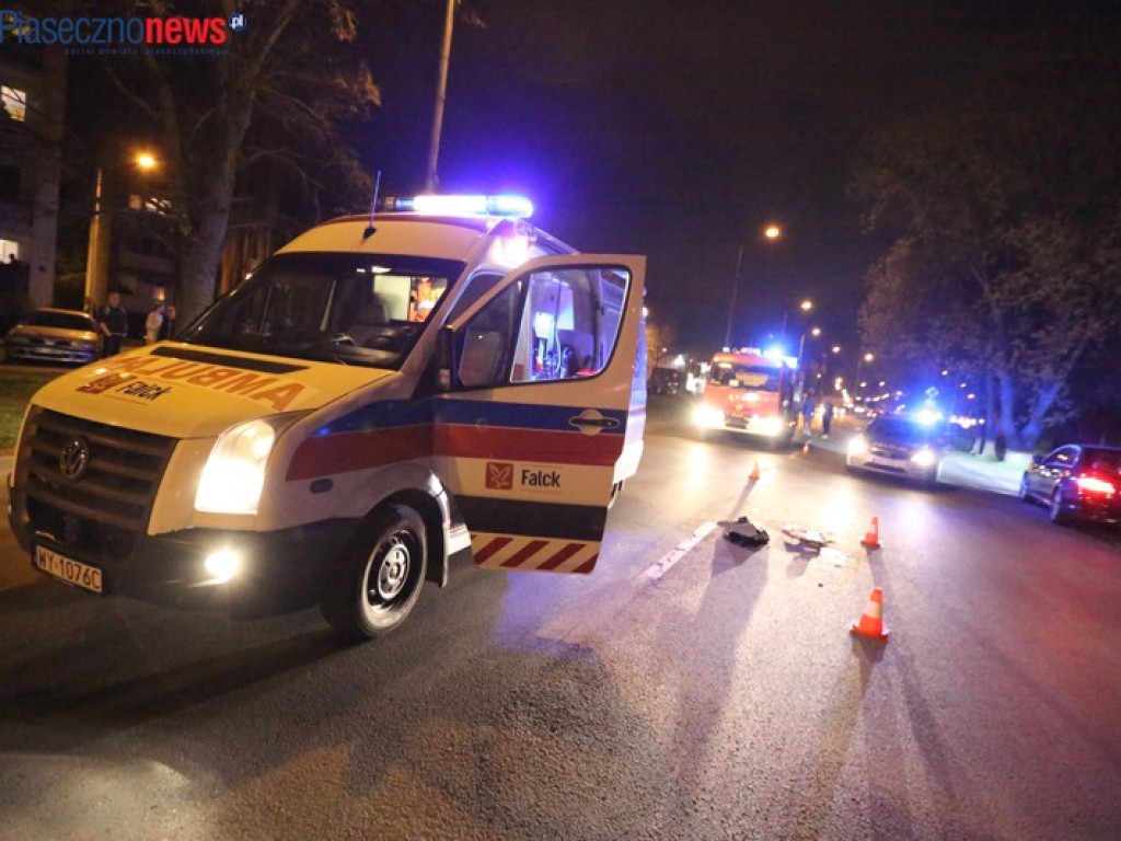 Zamknięta ulica Puławska. Wypadek z udziałem motocyklisty
