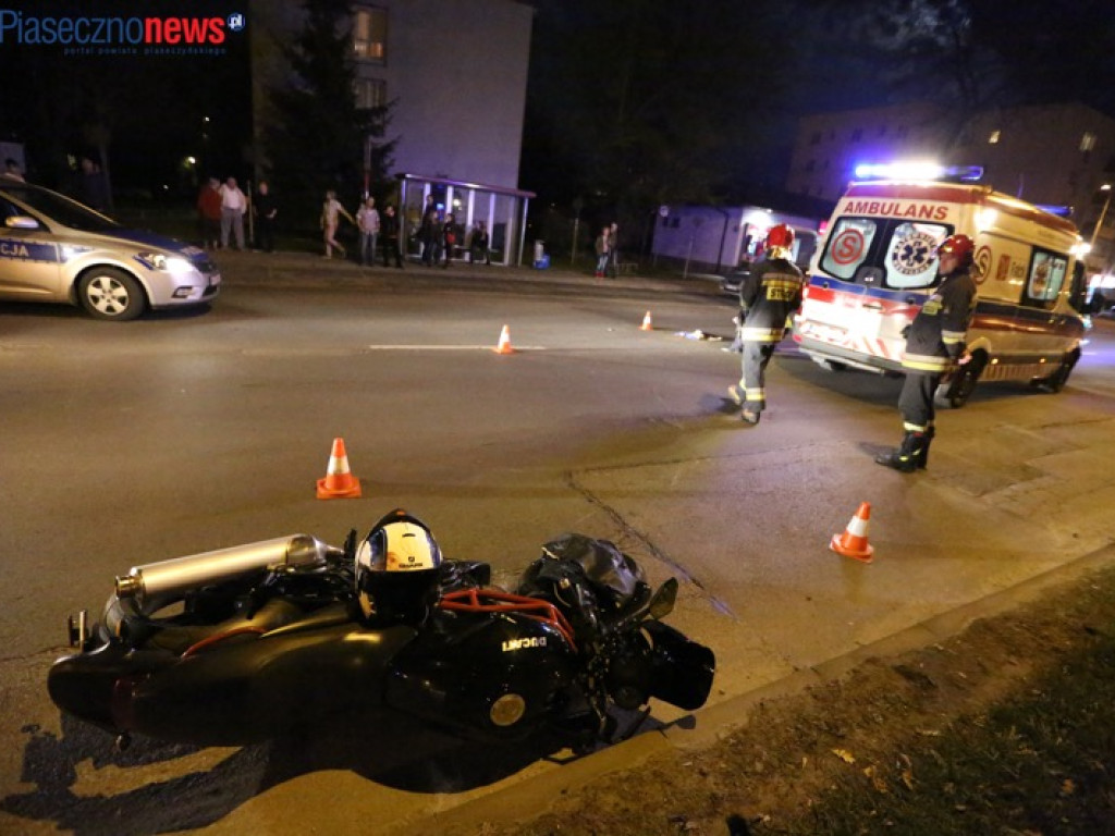 Zamknięta ulica Puławska. Wypadek z udziałem motocyklisty