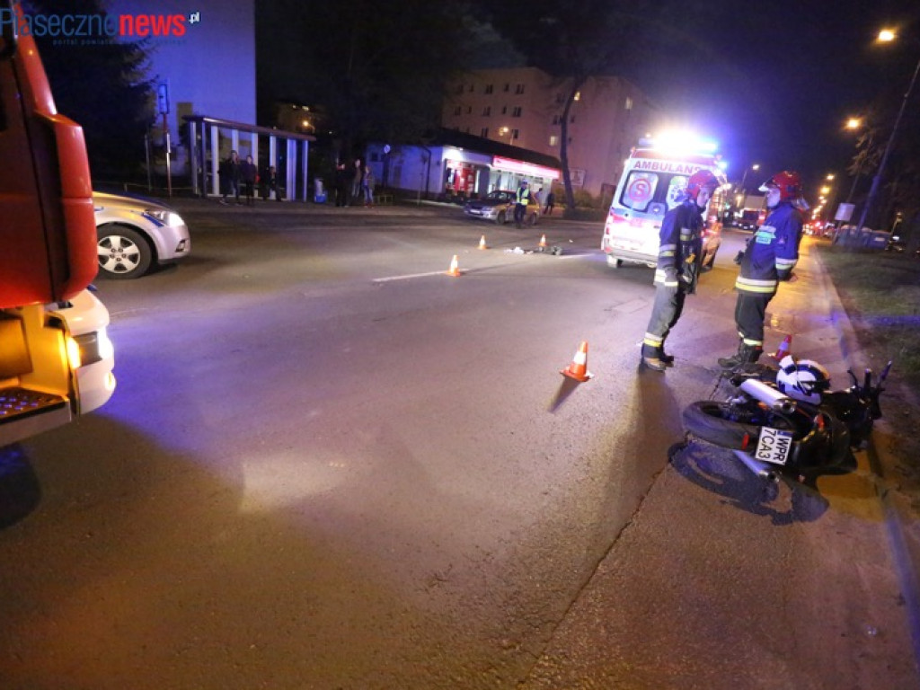Zamknięta ulica Puławska. Wypadek z udziałem motocyklisty