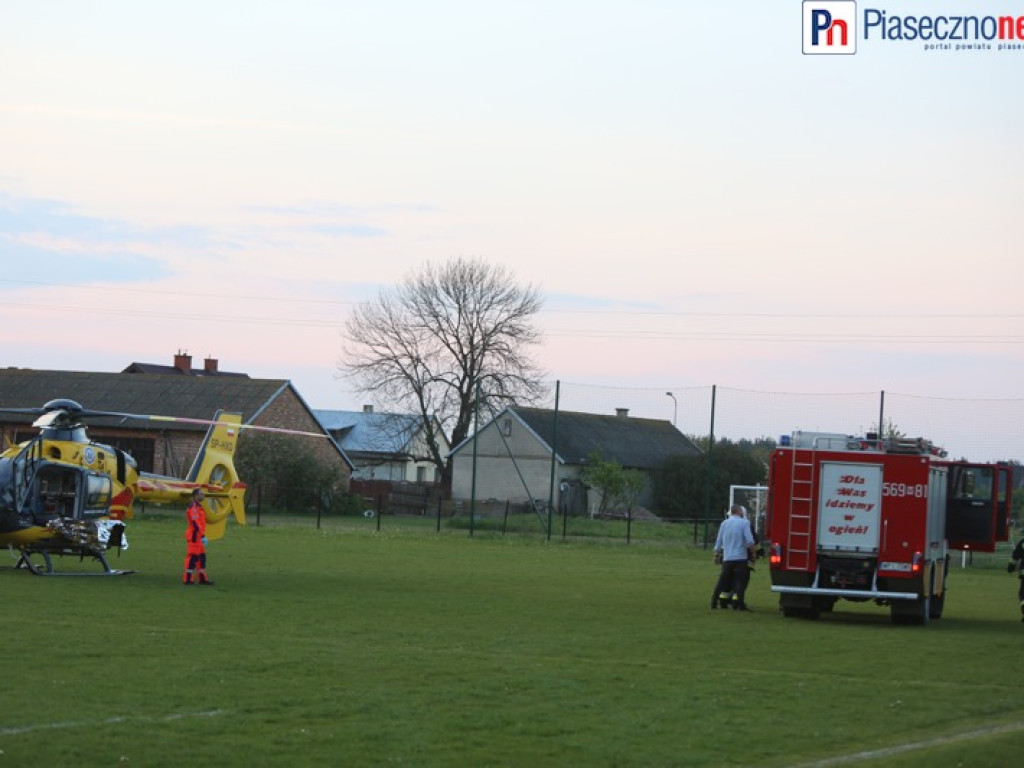 Mężczyzna ugodzony nożem! Śmigłowiec Lotniczego Pogotowia Ratunkowego na miejscu