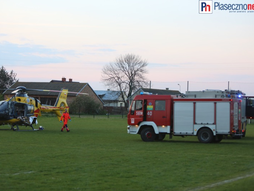 Mężczyzna ugodzony nożem! Śmigłowiec Lotniczego Pogotowia Ratunkowego na miejscu