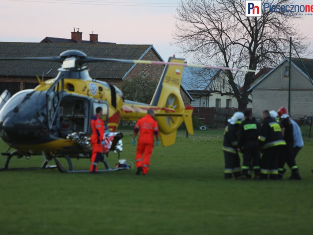 Mężczyzna ugodzony nożem! Śmigłowiec Lotniczego Pogotowia Ratunkowego na miejscu