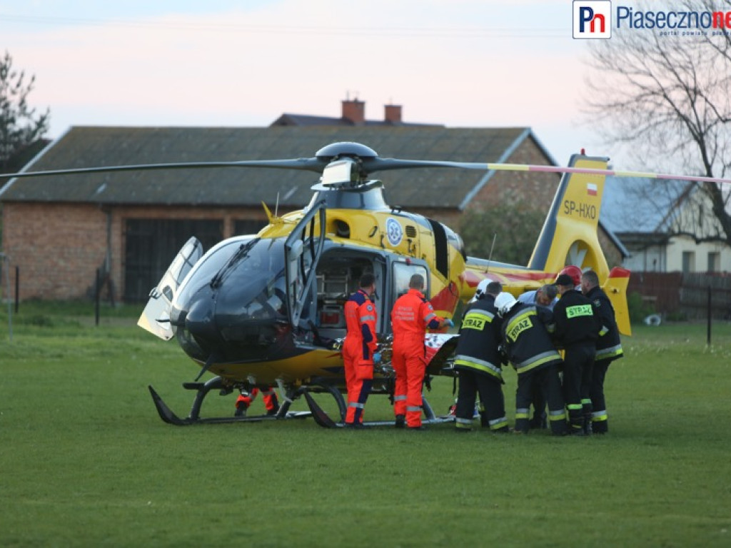 Mężczyzna ugodzony nożem! Śmigłowiec Lotniczego Pogotowia Ratunkowego na miejscu