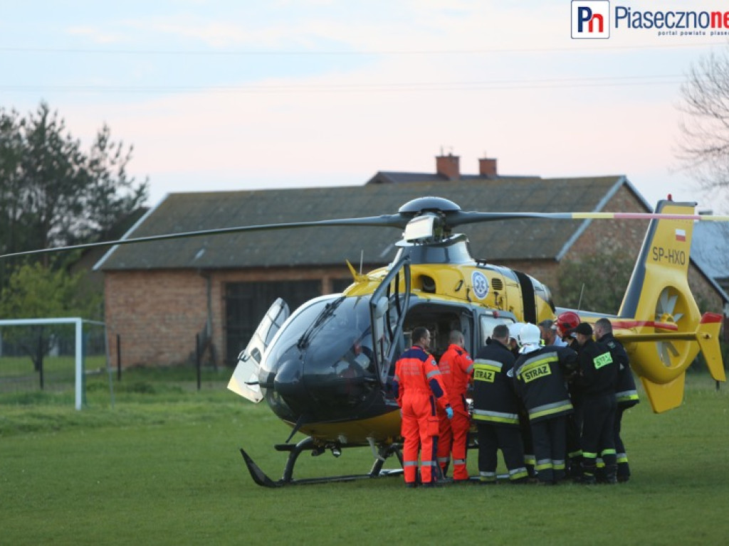 Mężczyzna ugodzony nożem! Śmigłowiec Lotniczego Pogotowia Ratunkowego na miejscu