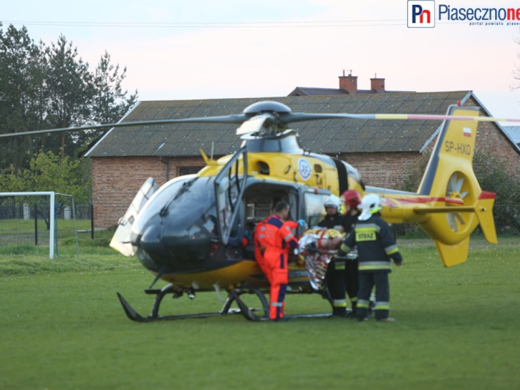 Mężczyzna ugodzony nożem! Śmigłowiec Lotniczego Pogotowia Ratunkowego na miejscu