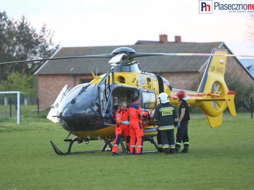 Mężczyzna ugodzony nożem! Śmigłowiec Lotniczego Pogotowia Ratunkowego na miejscu