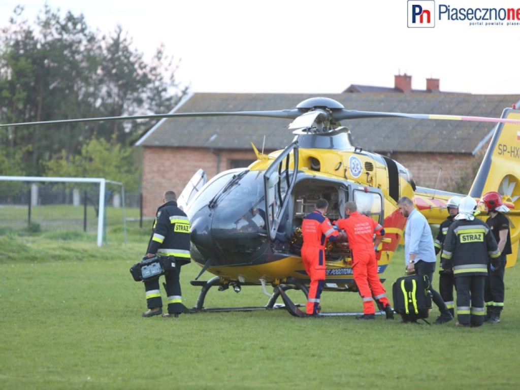 Mężczyzna ugodzony nożem! Śmigłowiec Lotniczego Pogotowia Ratunkowego na miejscu