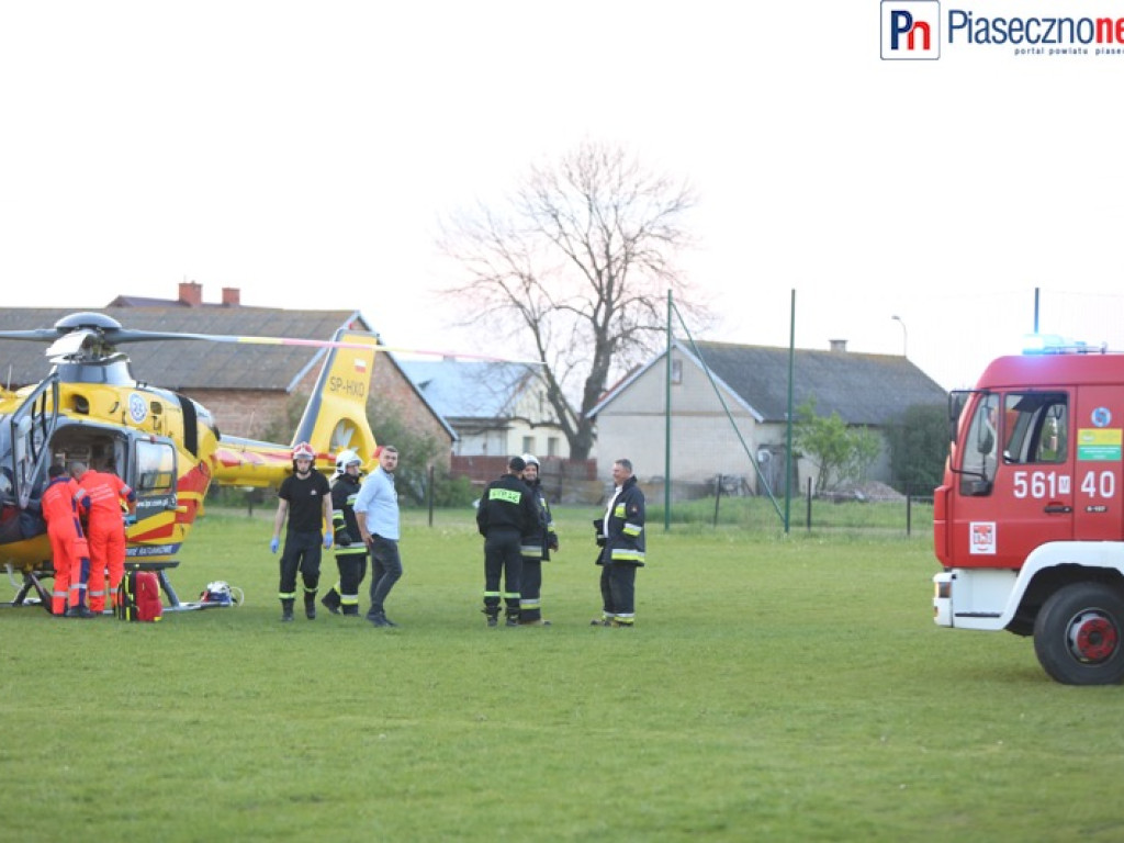 Mężczyzna ugodzony nożem! Śmigłowiec Lotniczego Pogotowia Ratunkowego na miejscu