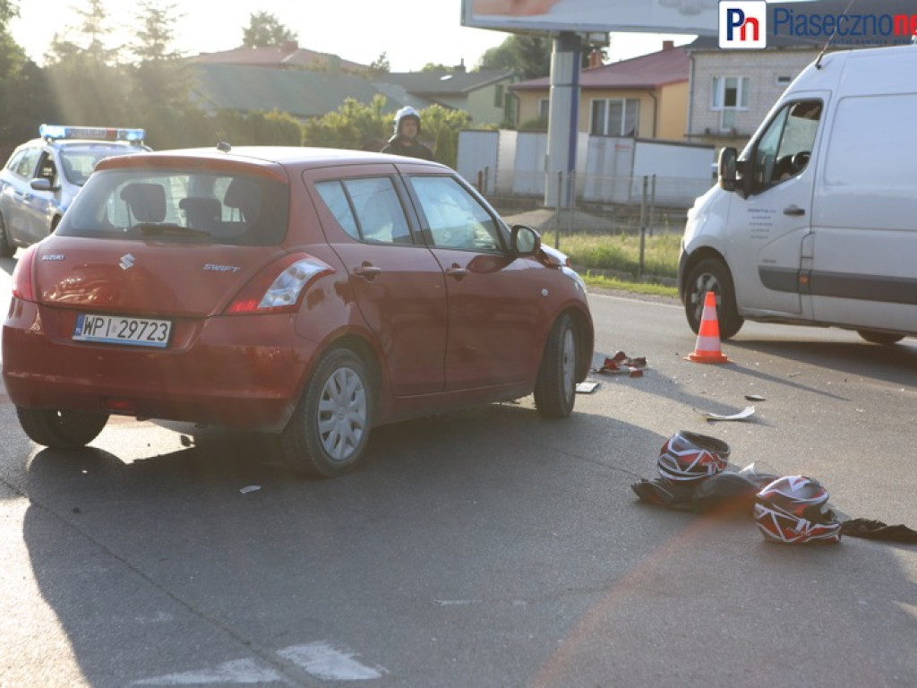 Wypadek z udziałem motocyklisty. Ulica Słoneczna w stronę Piaseczna zablokowana! [AKTUALIZACJA]