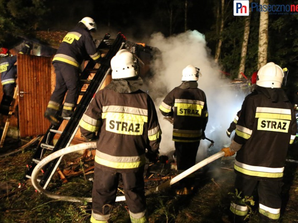 Pożar domku letniskowego w Jeziórku. Wieś tonie w ciemnościach