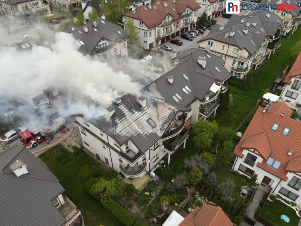 Pożar w Mysiadle. 9 zastępów straży pożarnej w akcji