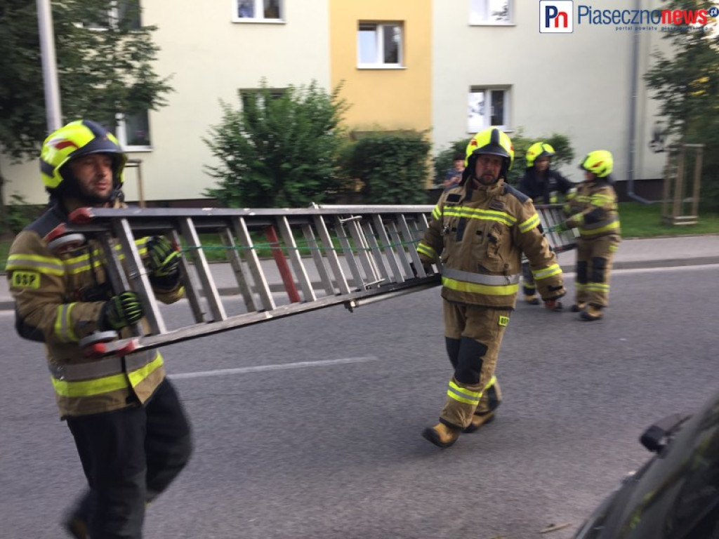 Strażacy weszli oknem
