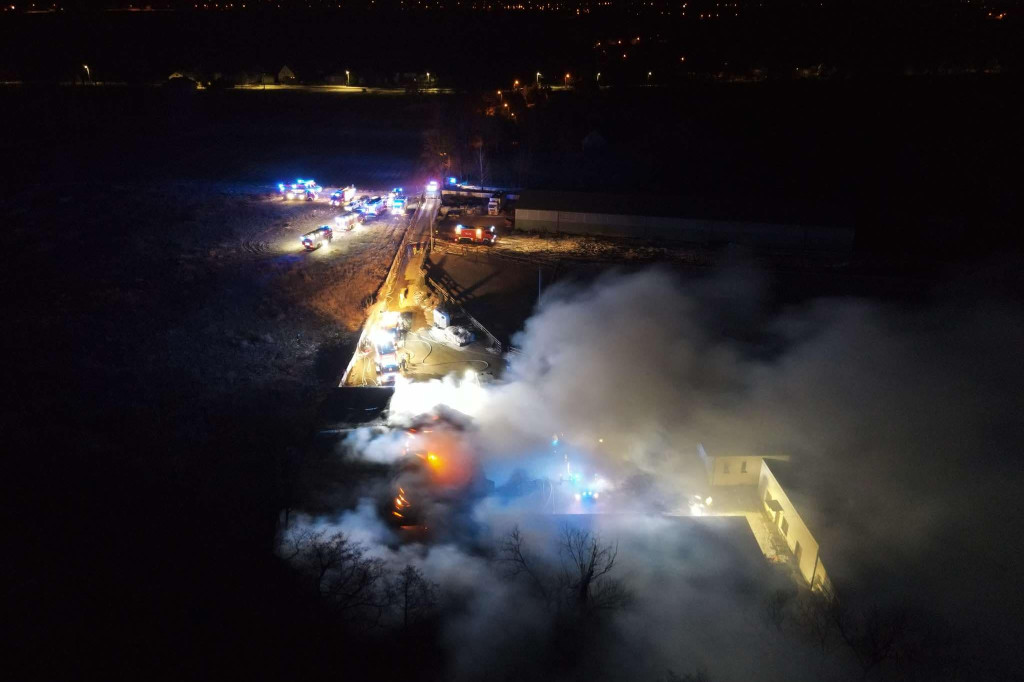 Pożar stadniny w Kępie Oborskiej