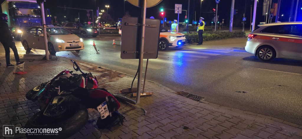 Zderzenie motocykla z taksówką