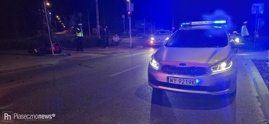 Zderzenie motocykla z taksówką