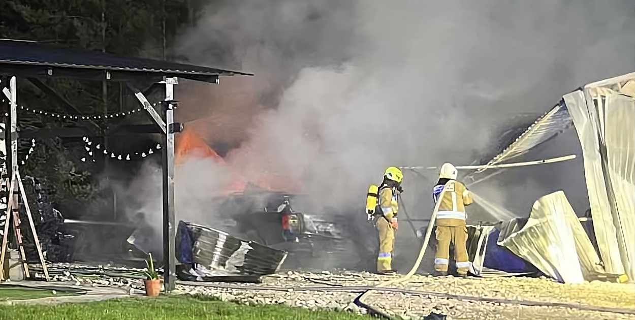 Pożar wybuchł w garażu