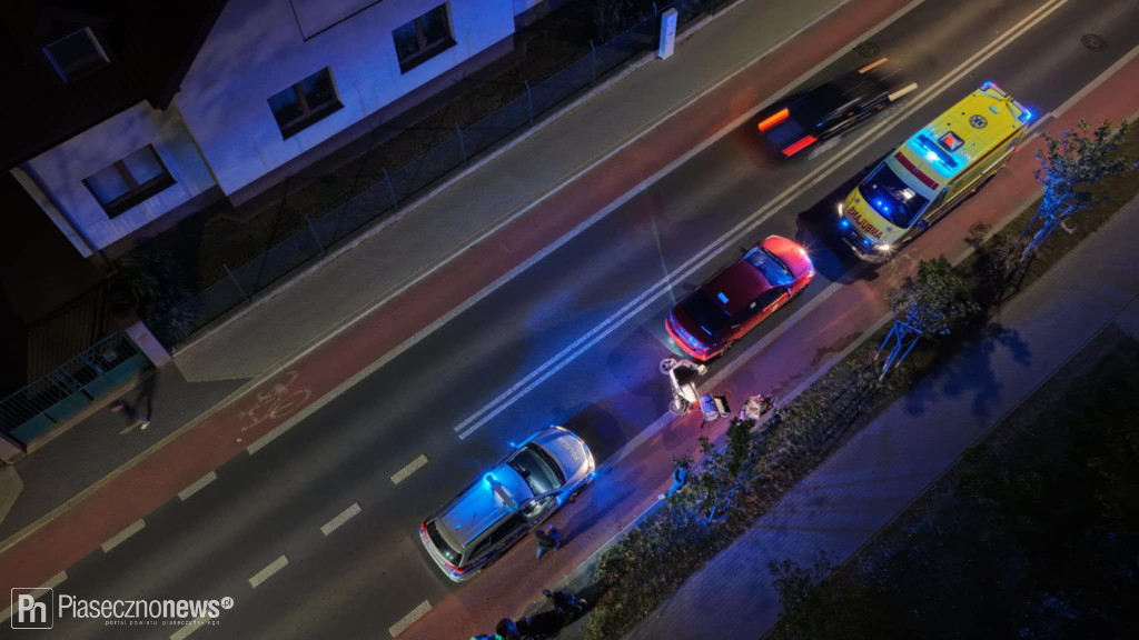Skuter wjechał w tył taksówki