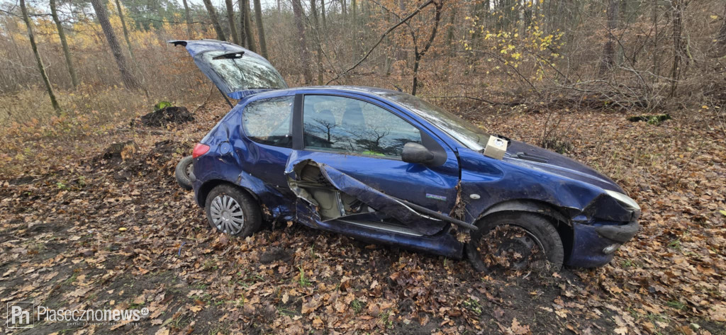 Wypadła z drogi na łuku