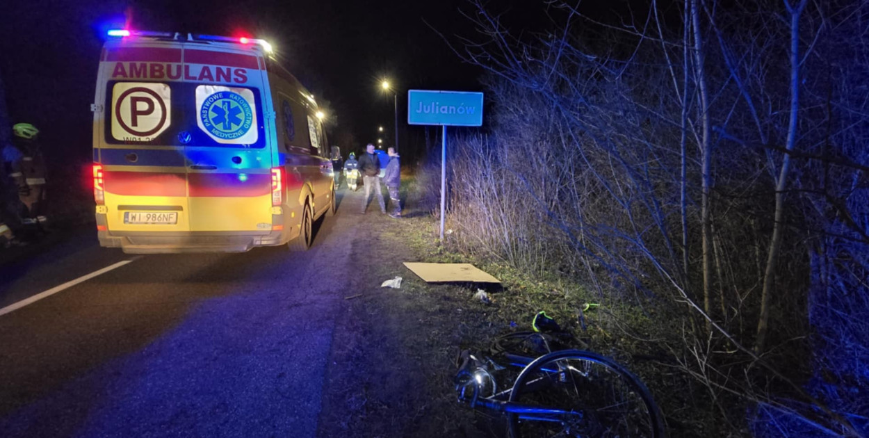 Zderzenie samochodu z rowerzystą