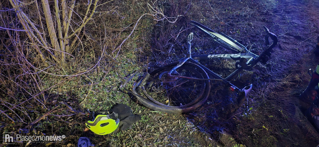 Zderzenie samochodu z rowerzystą