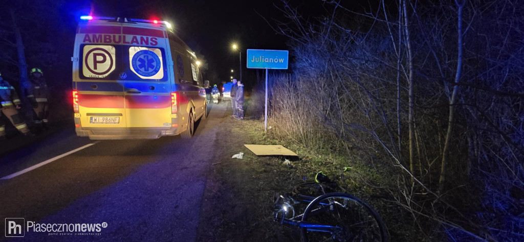 Zderzenie samochodu z rowerzystą