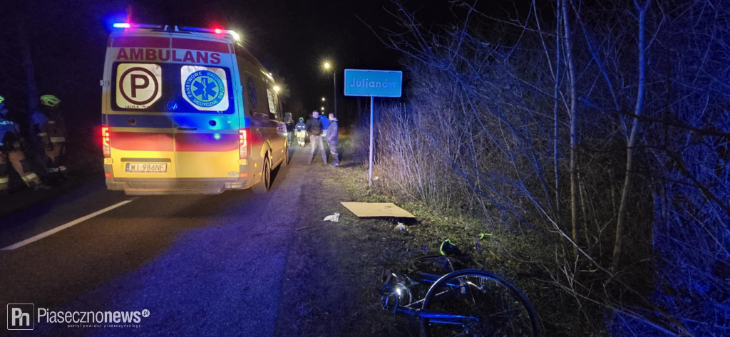 Zderzenie samochodu z rowerzystą