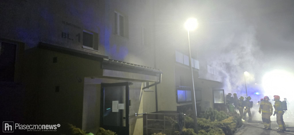 Pożar w bloku. Ewakuowano mieszkańców