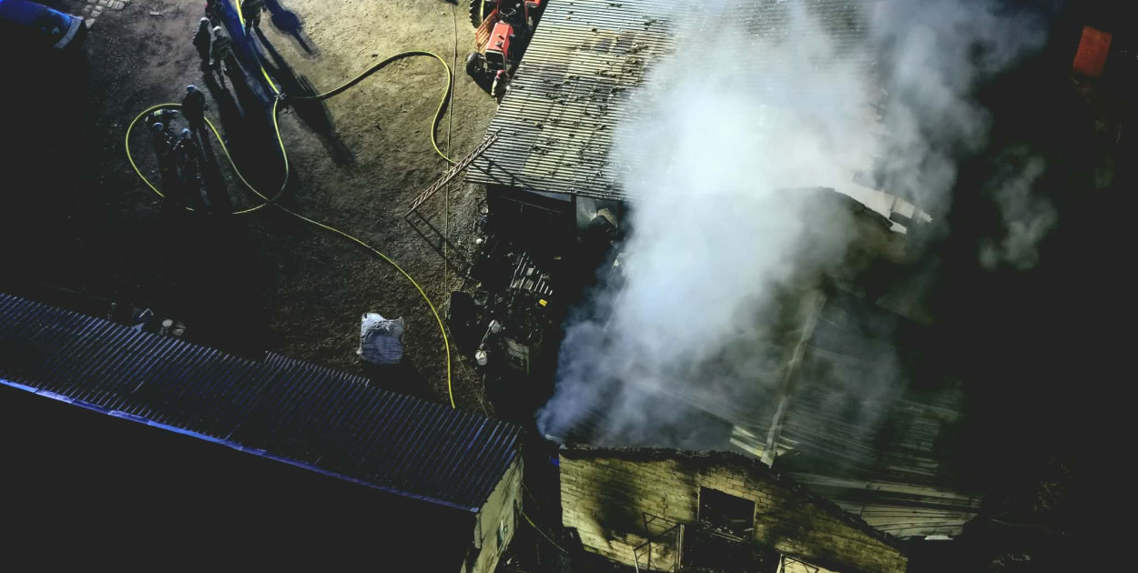 Nocny pożar pod Tarczynem