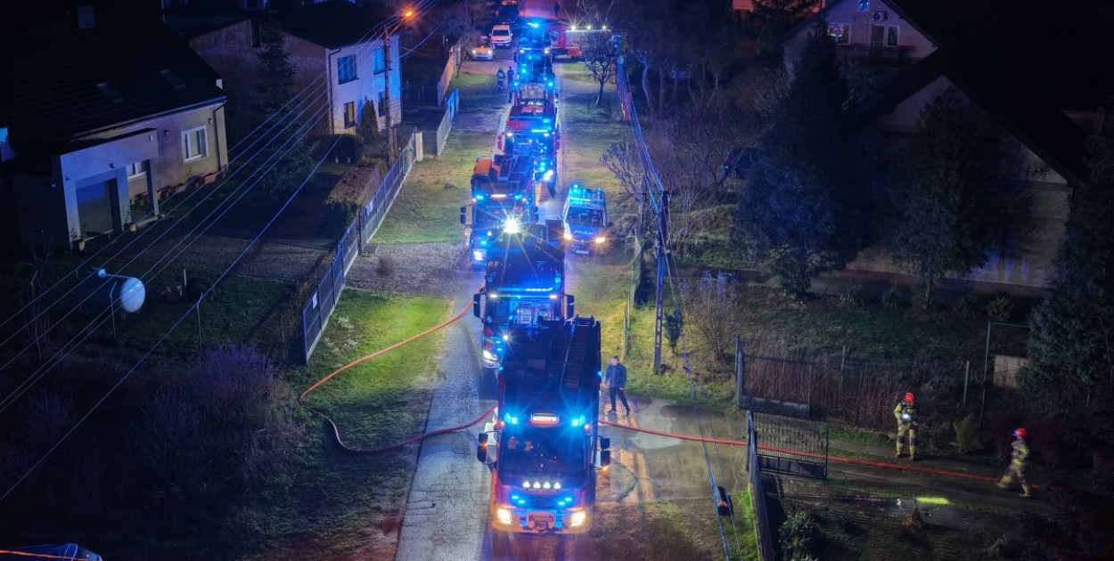 Nocny pożar w Garyelinie