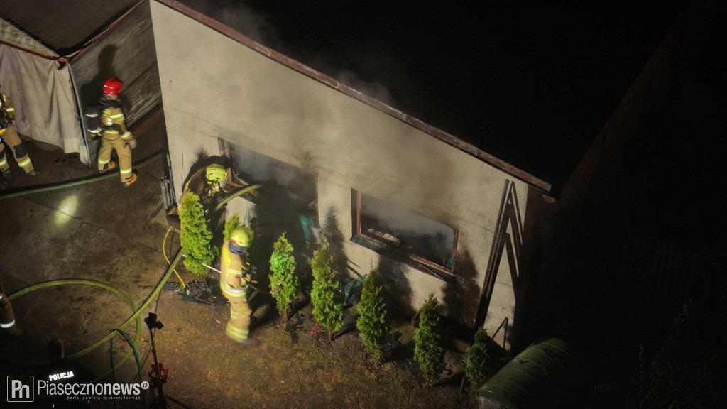 Nocny pożar w Garyelinie