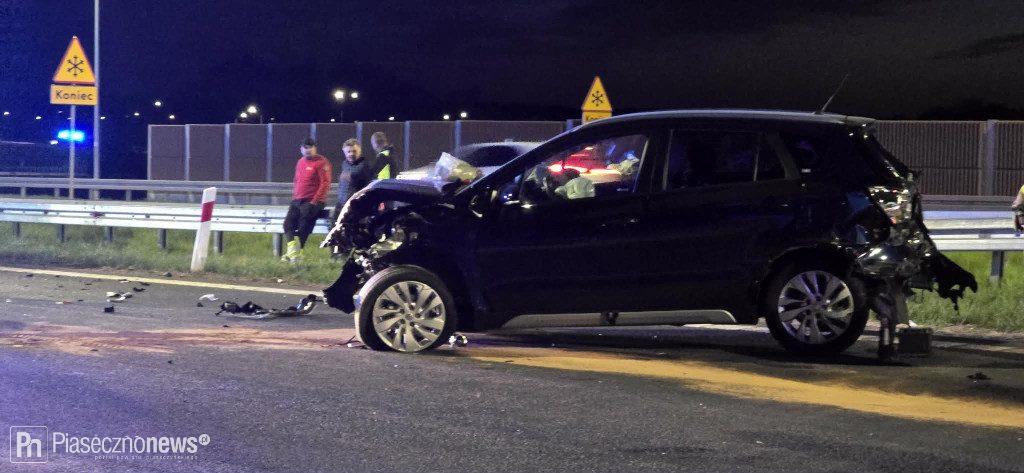 Wypadek na S7 za węzłem. Utrudnienia