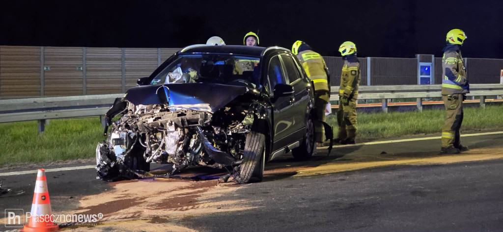 Wypadek na S7 za węzłem. Utrudnienia