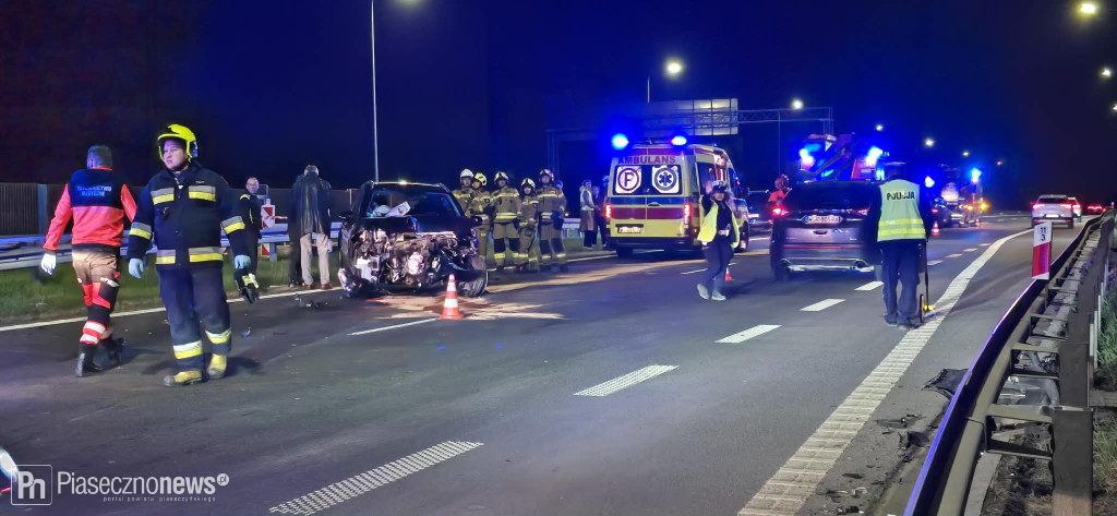 Wypadek na S7 za węzłem. Utrudnienia