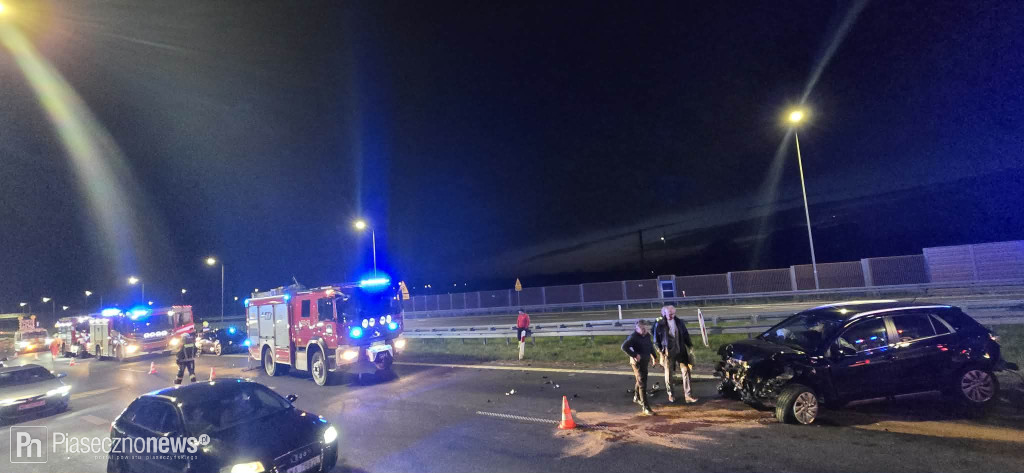 Wypadek na S7 za węzłem. Utrudnienia