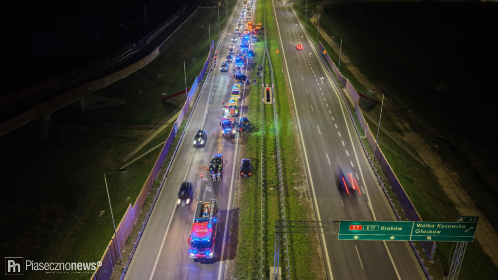 Wypadek na S7 za węzłem. Utrudnienia