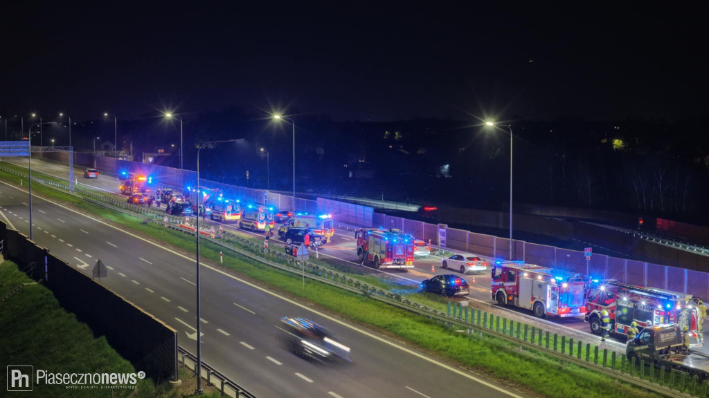 Wypadek na S7 za węzłem. Utrudnienia