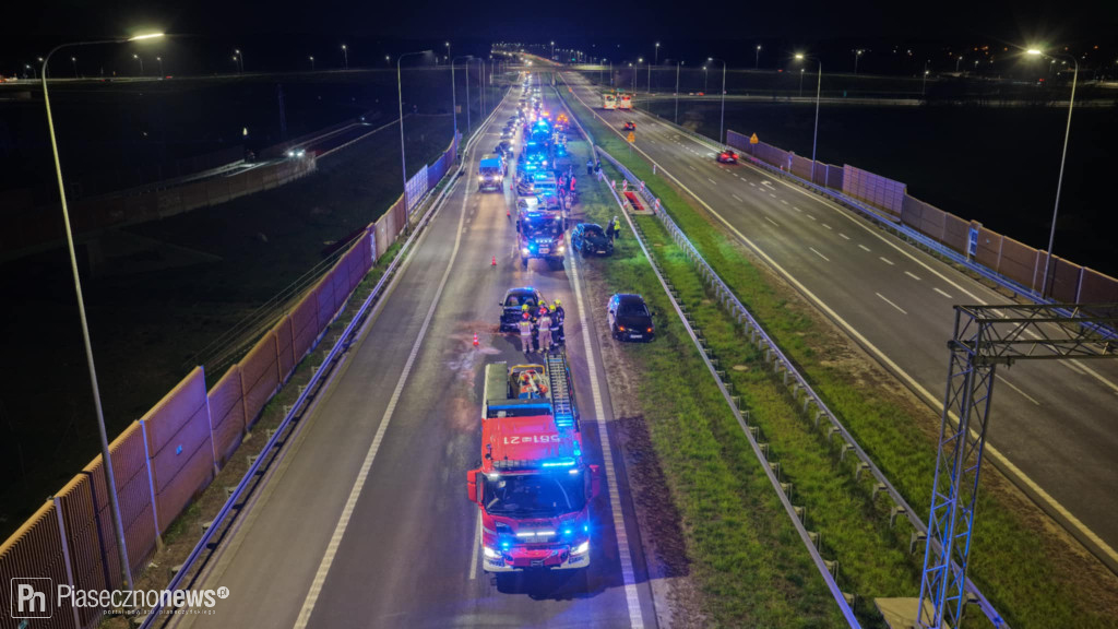 Wypadek na S7 za węzłem. Utrudnienia