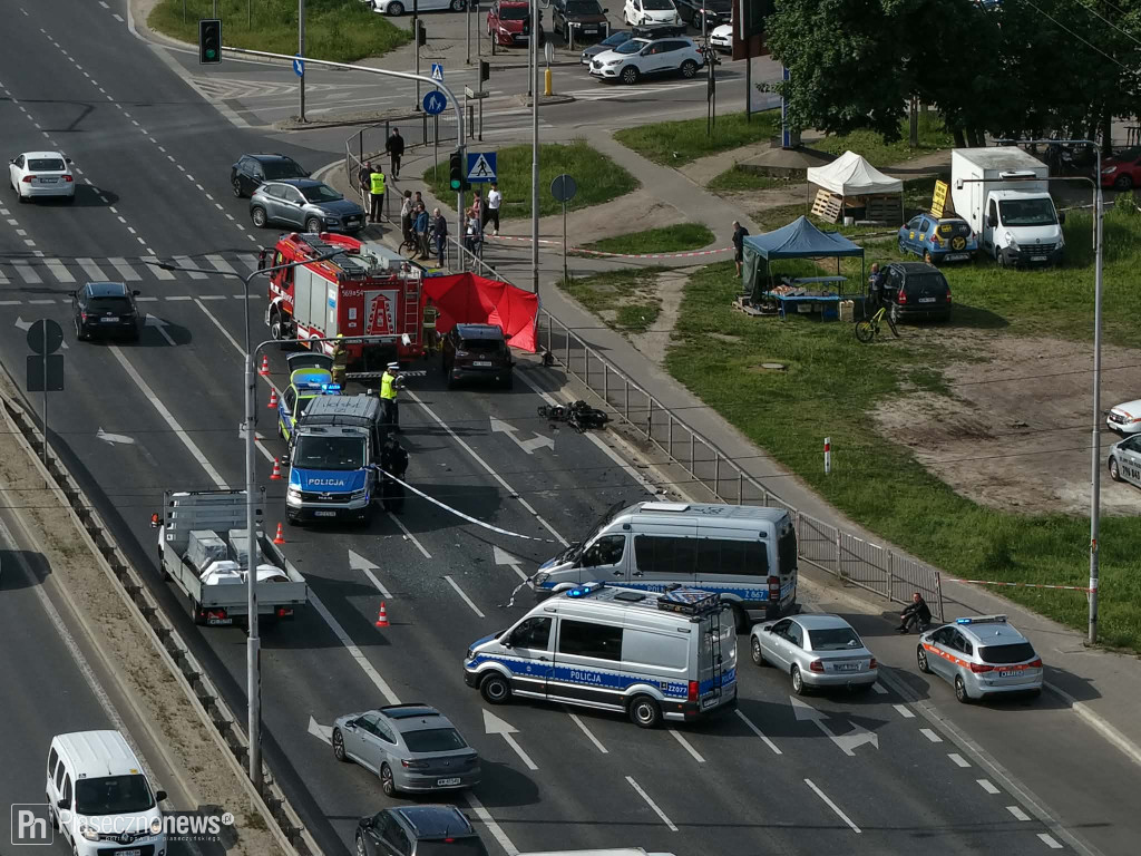 Zginął motocyklista! Utrudnienia na Puławskiej