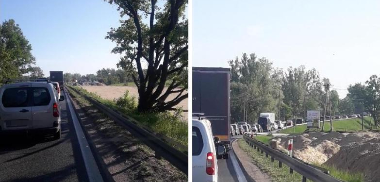 Korek w Górze Kalwarii! Jazda przez most to koszmar