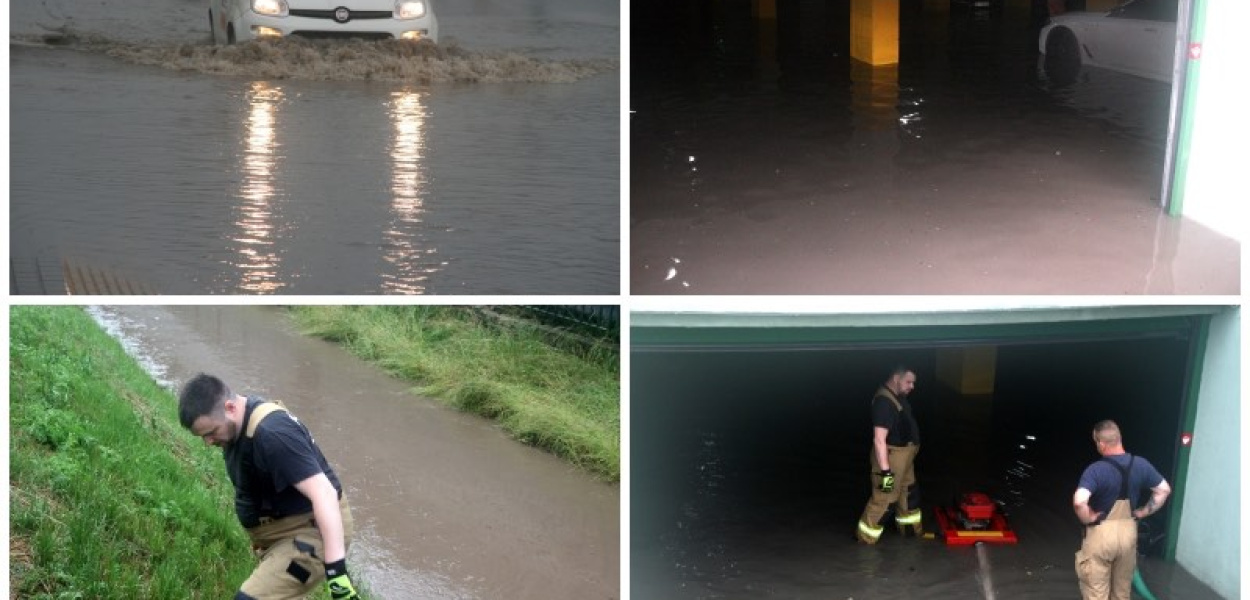 Ulewa zmieniła ulice w rzeki, woda wdarła się do garażu