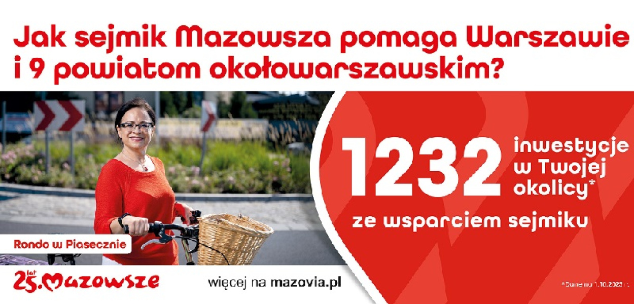 Warszawa i okoliczne powiaty ze wsparciem sejmiku Mazowsza!