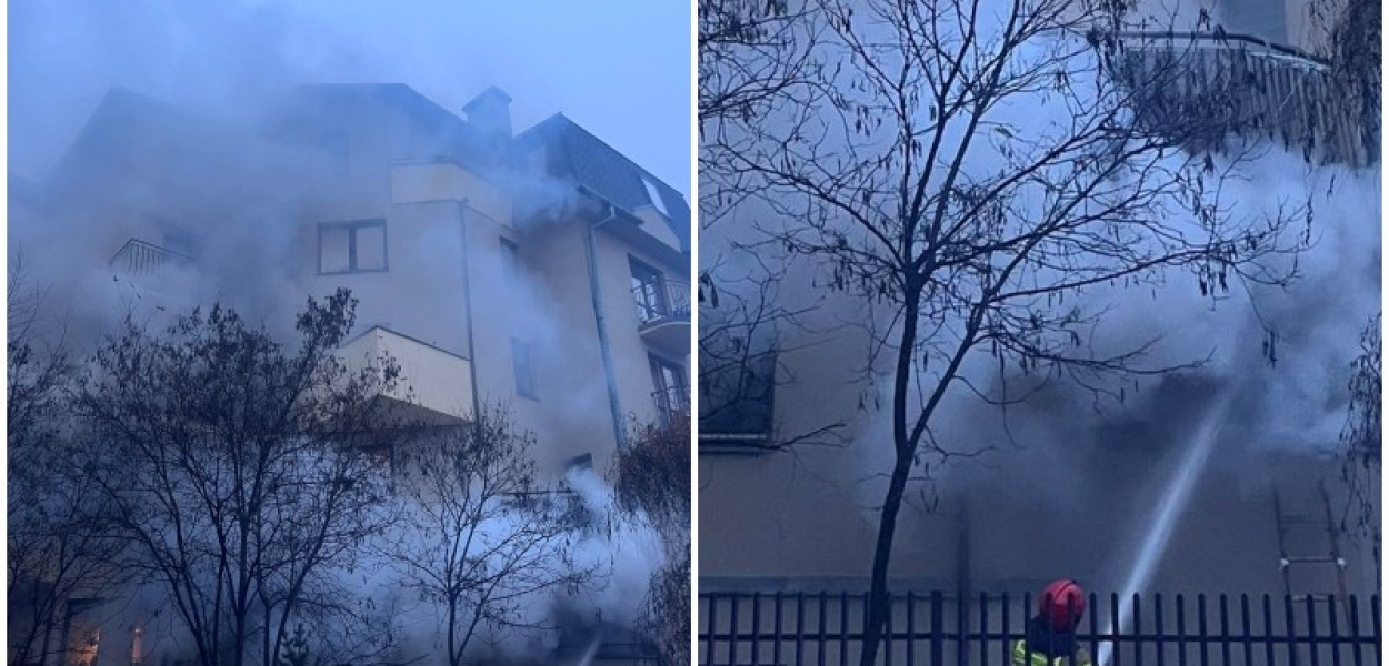 Pożar przy Albatrosów! Mężczyzna wyciągnął dziecko z balkonu