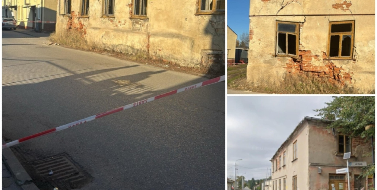 Zamknięto ulicę przez walący się budynek