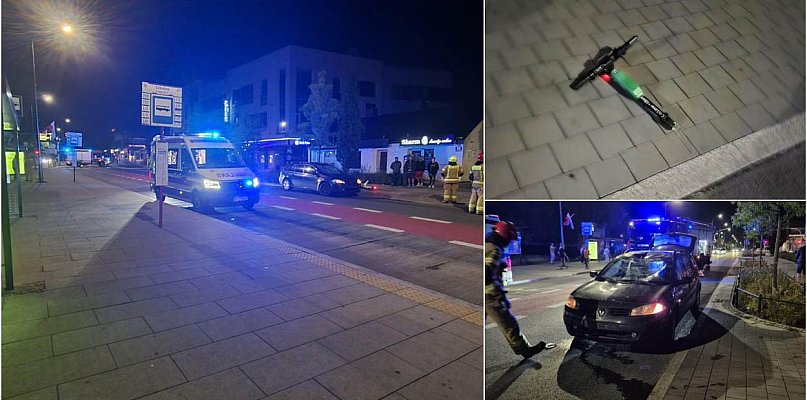 Wypadek na Puławskiej. Auto potrąciło osobę jadącą hulajnogą - 108085