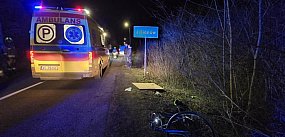 Zderzenie samochodu z rowerzystą