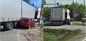 Chciała wyprzedzić skręcającą ciężarówkę