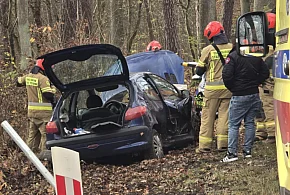 Wypadła z drogi na łuku-109802