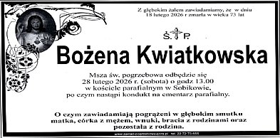 Ostatnie Pożegnanie Bożeny Kwiatkowskiej