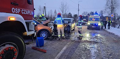 Wypadek w Cendrowicach. Droga zablokowana