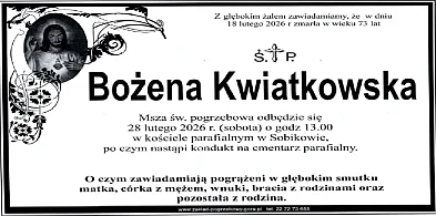 Ostatnie Pożegnanie Bożeny Kwiatkowskiej
